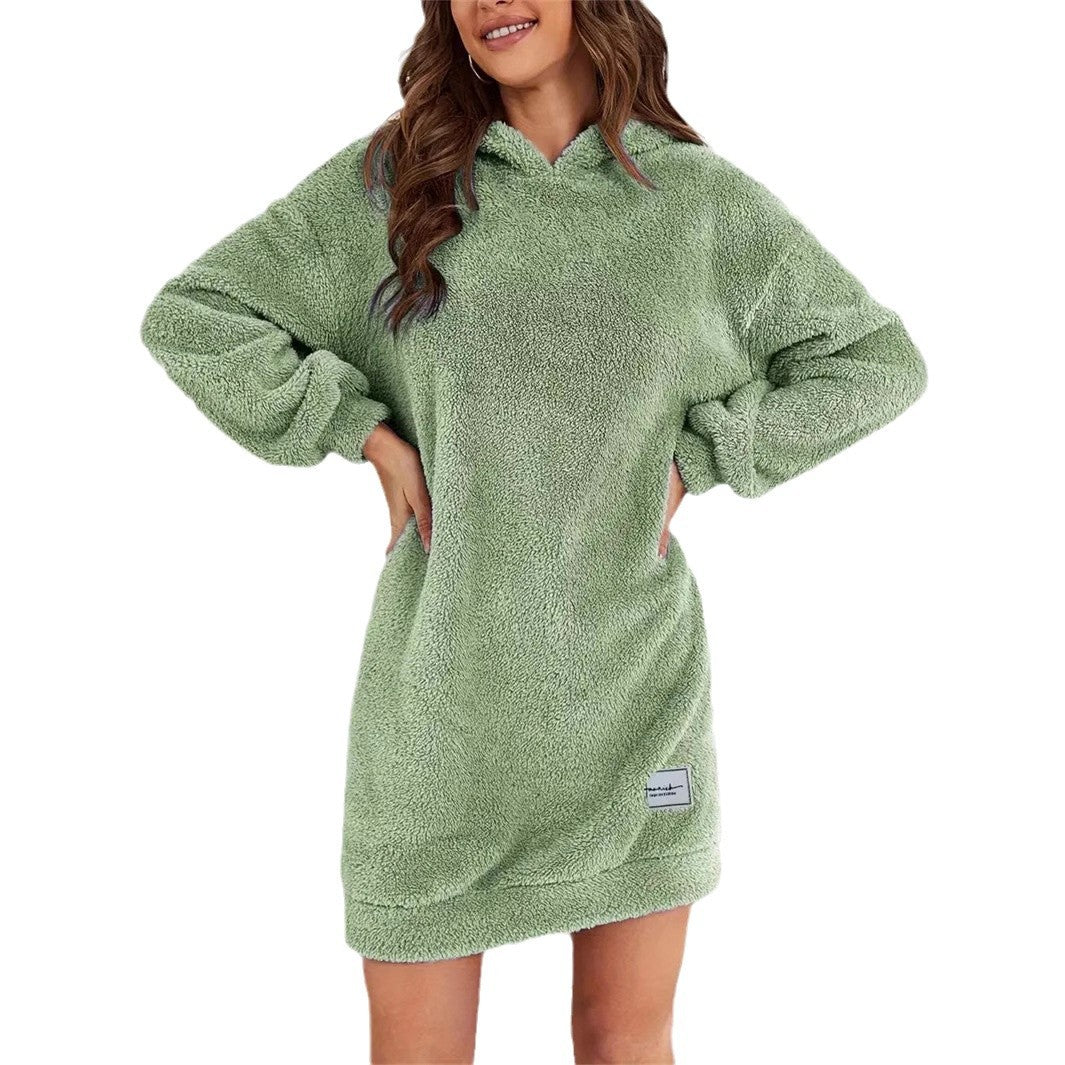 Damen Kuscheliges Hoodie-Kleid Sovae