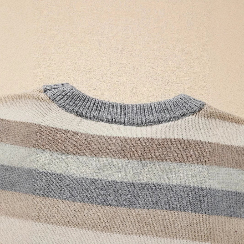 Damen modischer Strickpullover mit trendigen Streifen und lässigem Schnitt Sovae