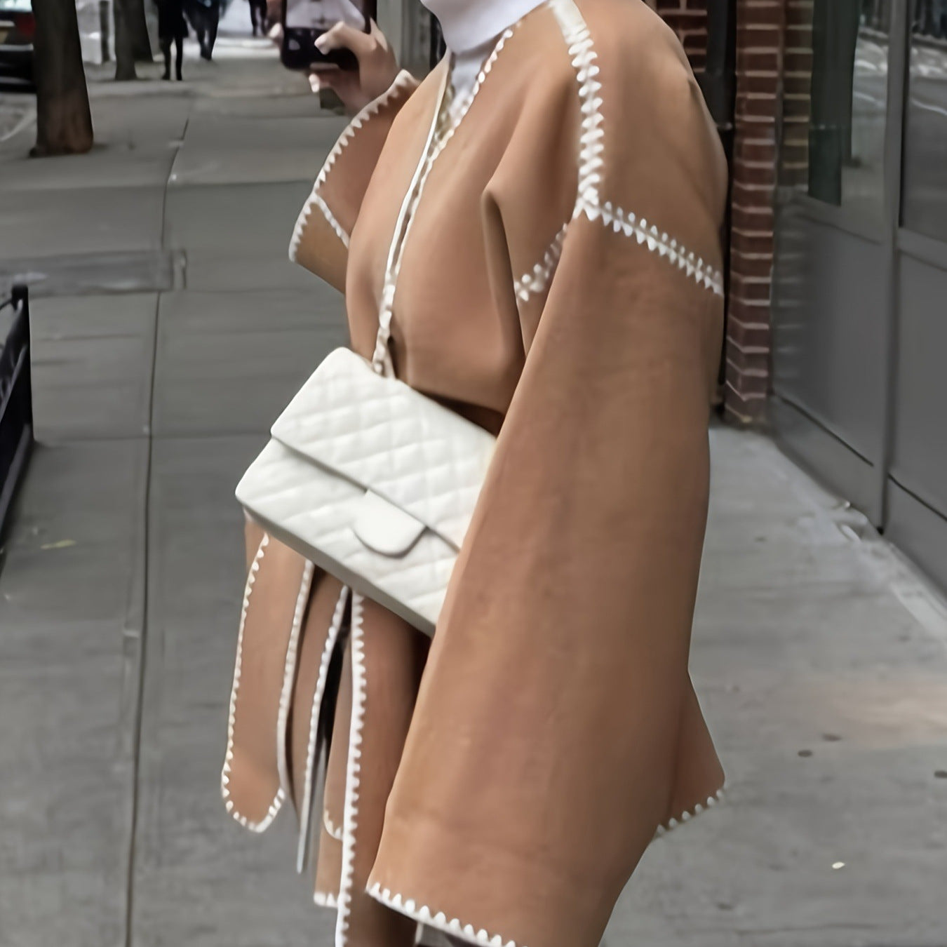 Damen modische Wickeljacke mit kreativen Nähten Sovae
