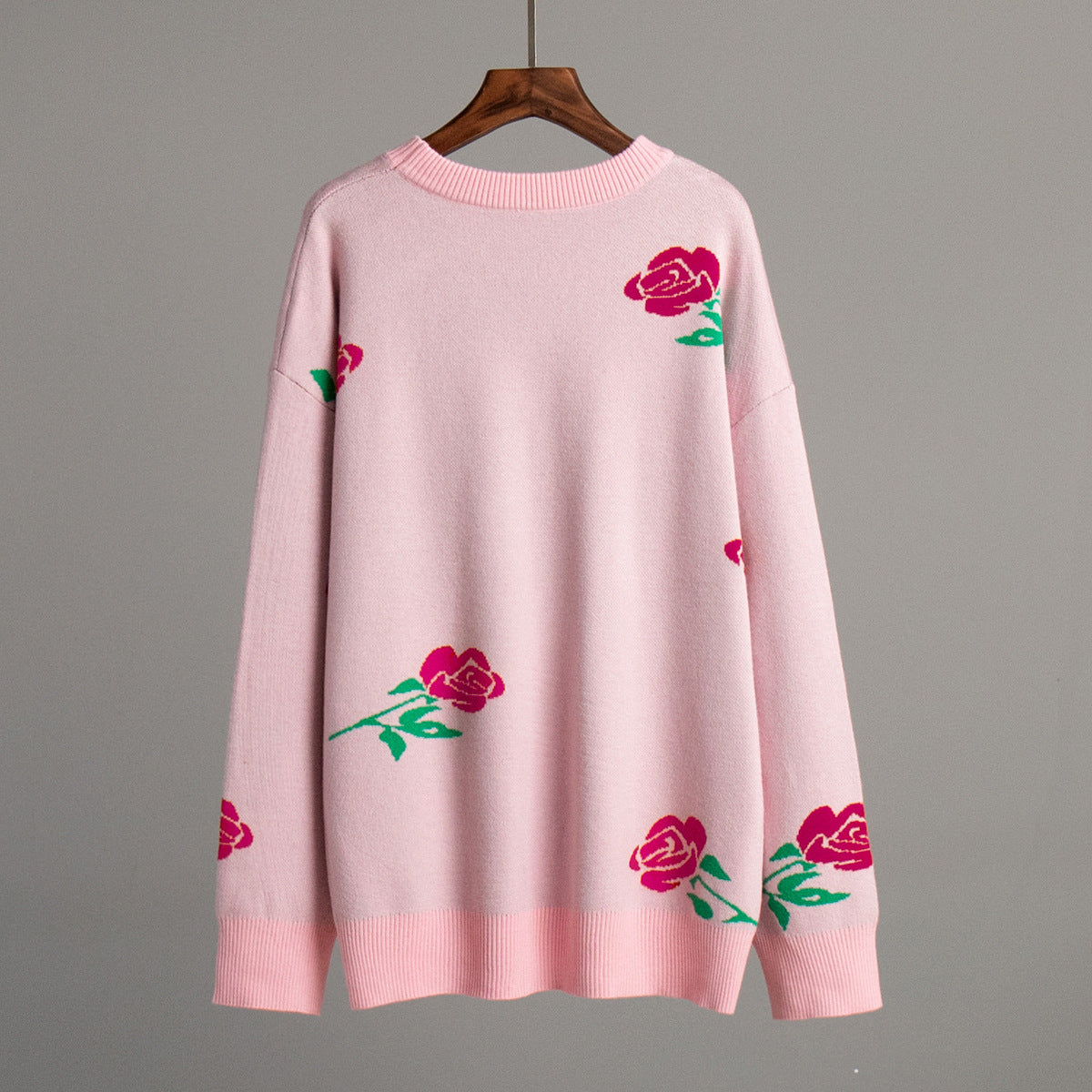 Damen weicher Strickpullover mit floralem Design Sovae