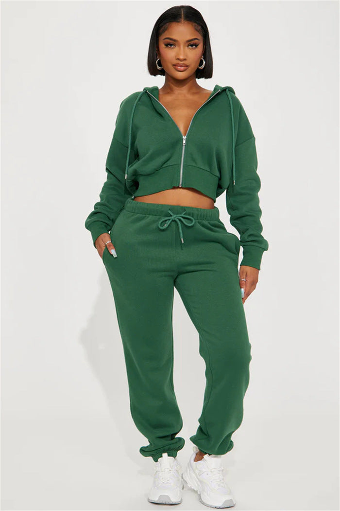 Damen Relaxed-Fit Sweat-Set mit Kapuze und weiten Hosen Sovae