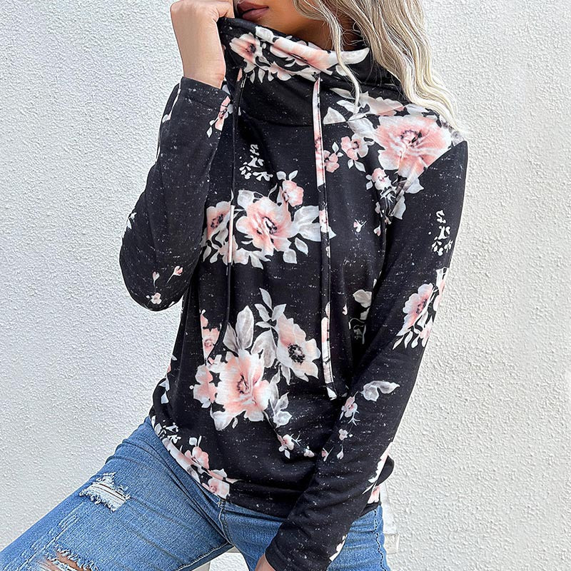 Damen gemütlicher Hoodie mit floralem Design und lässigem Schnitt Sovae
