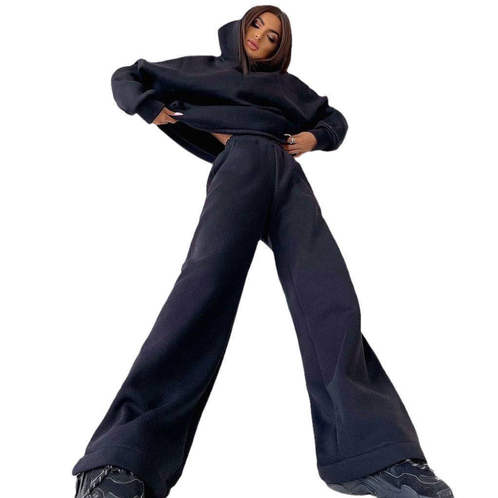 Damen lässiges und modisches Sweatpants-Set mit oversized Kapuzenpullover Sovae