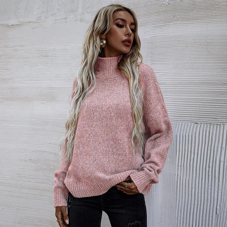 Damen Pullover mit hohem Kragen und lässigem Oversized-Schnitt Sovae
