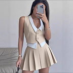 Damen Sportliches Minikleid mit dekorativem Kragen und Knopfleiste Sovae