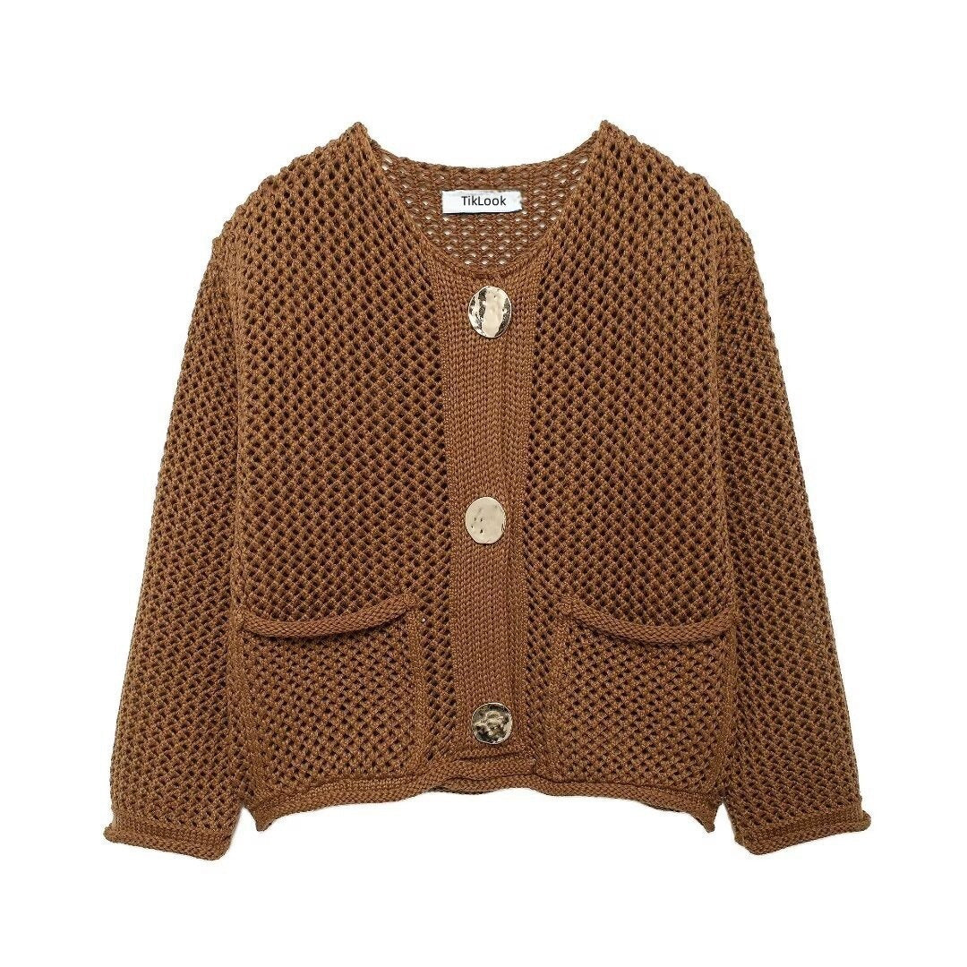 Damen Strickjacke mit Struktur und praktischen Taschen Sovae