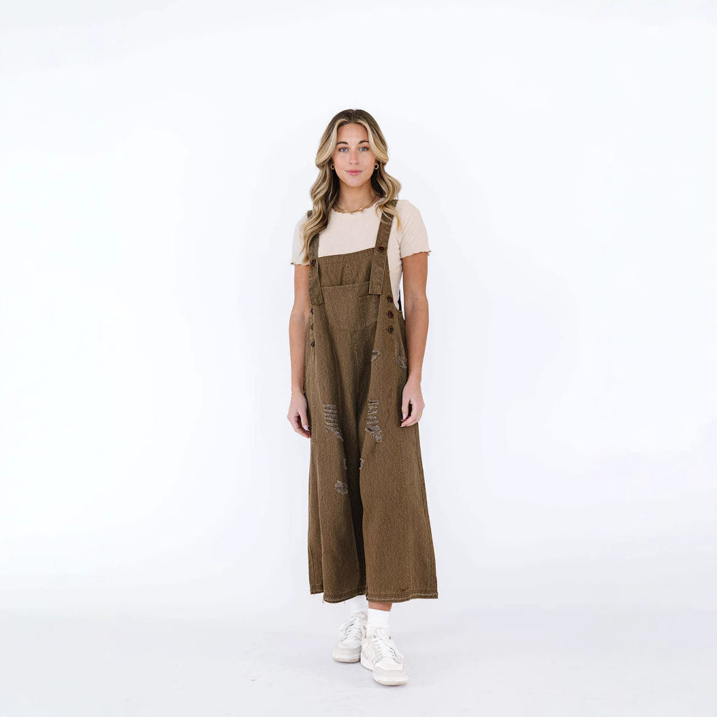 Damen Latzhose mit modischen Destroyed-Details Sovae