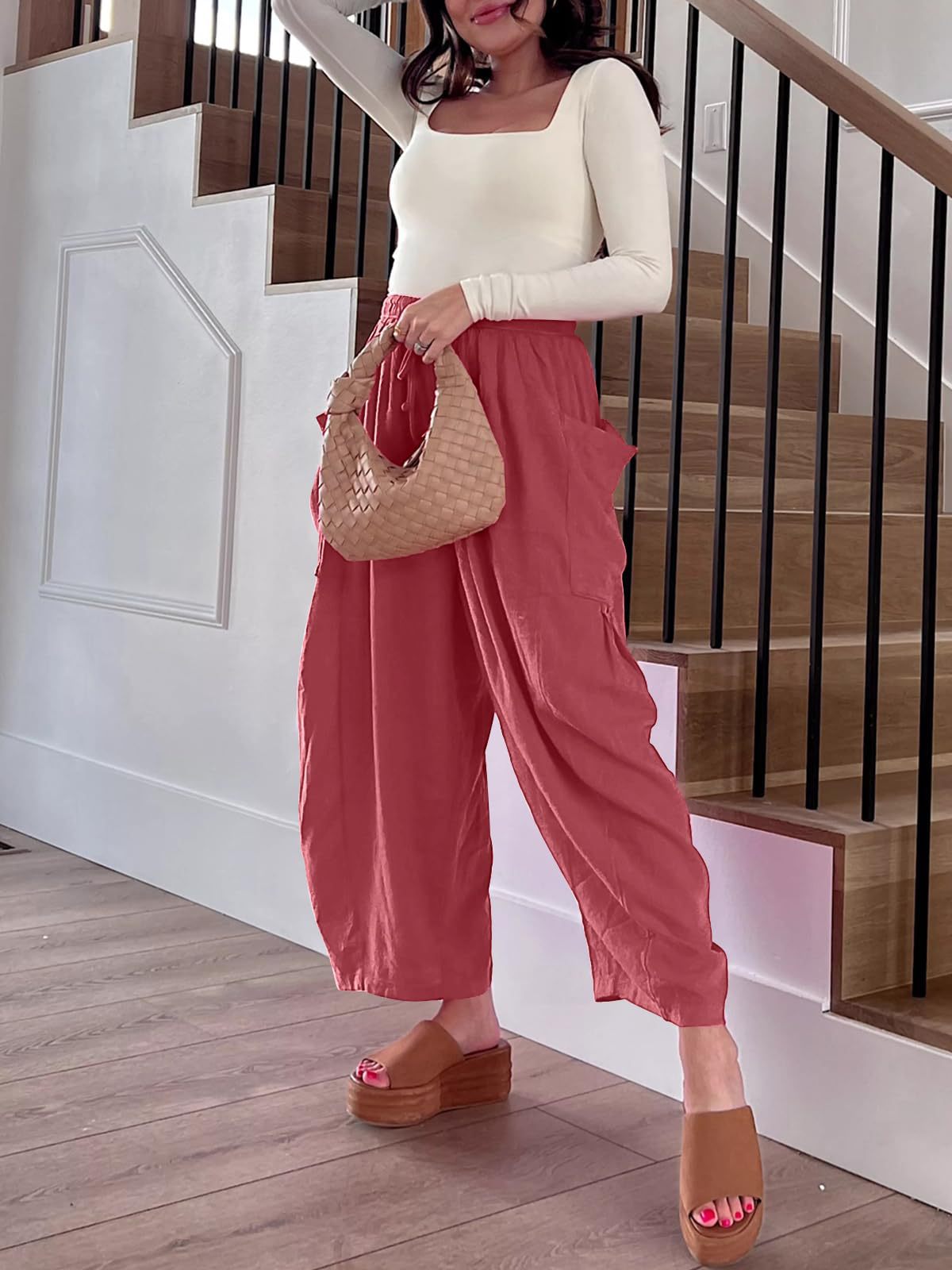 Damen weite Leinenhose Sovae
