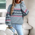 Damen Strickpullover mit geometrischem Muster Sovae