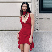 Damen elegantes Minikleid mit vorteilhaftem V-Ausschnitt und fließendem Stoff Sovae