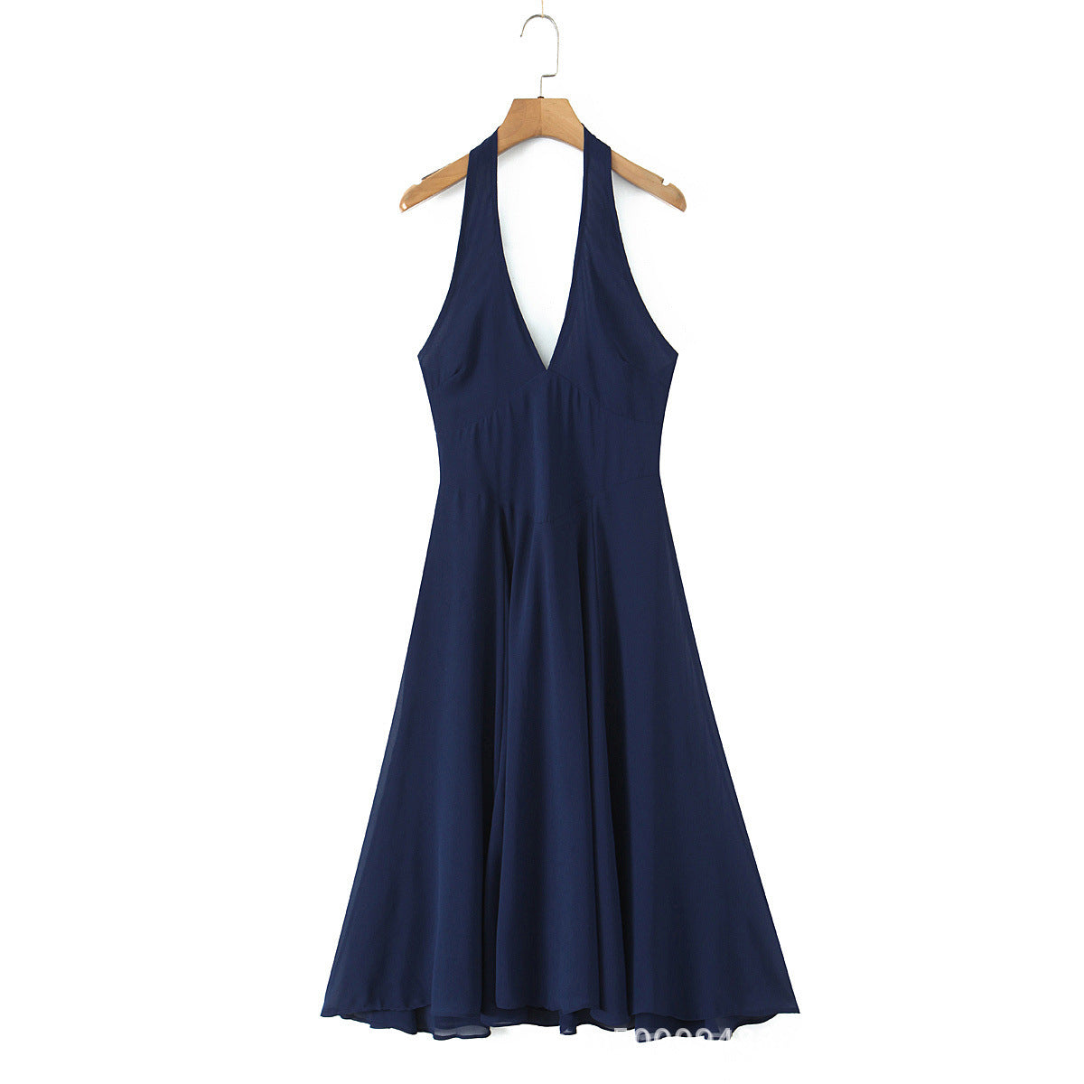Damen schwingendes Midikleid mit V-Ausschnitt und elegantem Schnitt Sovae