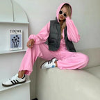 Damen lässiges Freizeit-/Sport-Set mit weichem Stoff und Kapuze Sovae