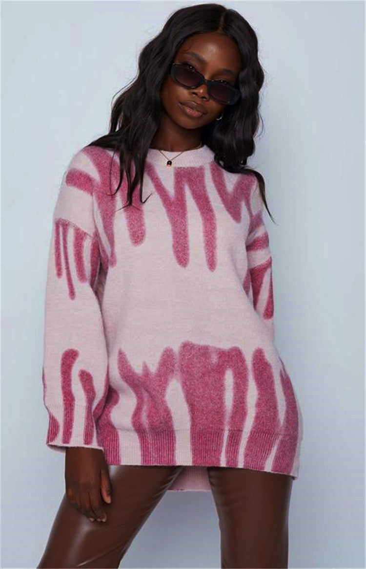Damen Lässiger Pullover mit einzigartigem Farbverlauf und weitem Schnitt Sovae
