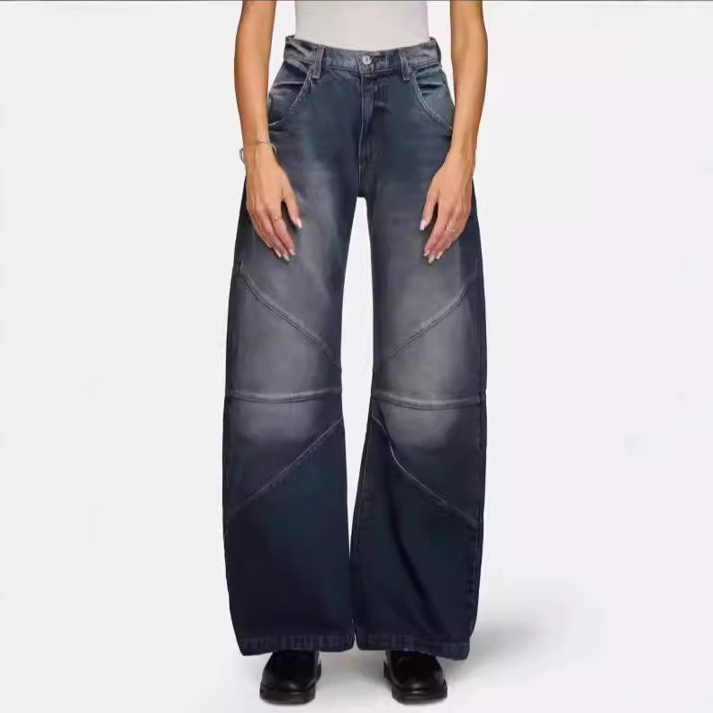 Damen Weit geschnittene Jeans mit geometrischem Design Sovae