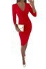 Damen Wickel-Minikleid mit modischen Puffärmeln und taillierter Silhouette Sovae