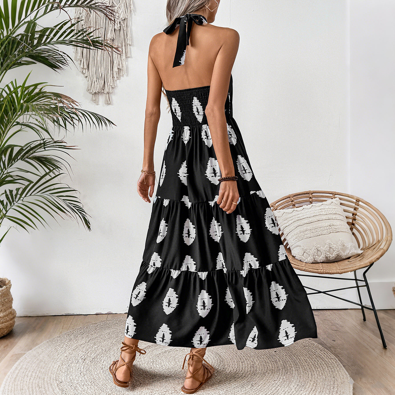 Damen Maxikleid mit asymmetrischem Träger und lässigem Schnitt Sovae