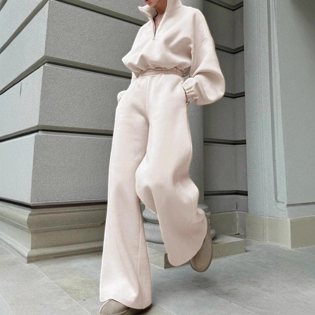 Damen Fleece-Hoodie mit halbem Reißverschluss Sovae