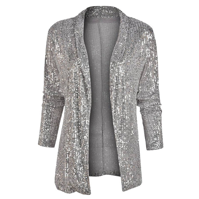 Damen Glitzernde Blazerjacke Sovae
