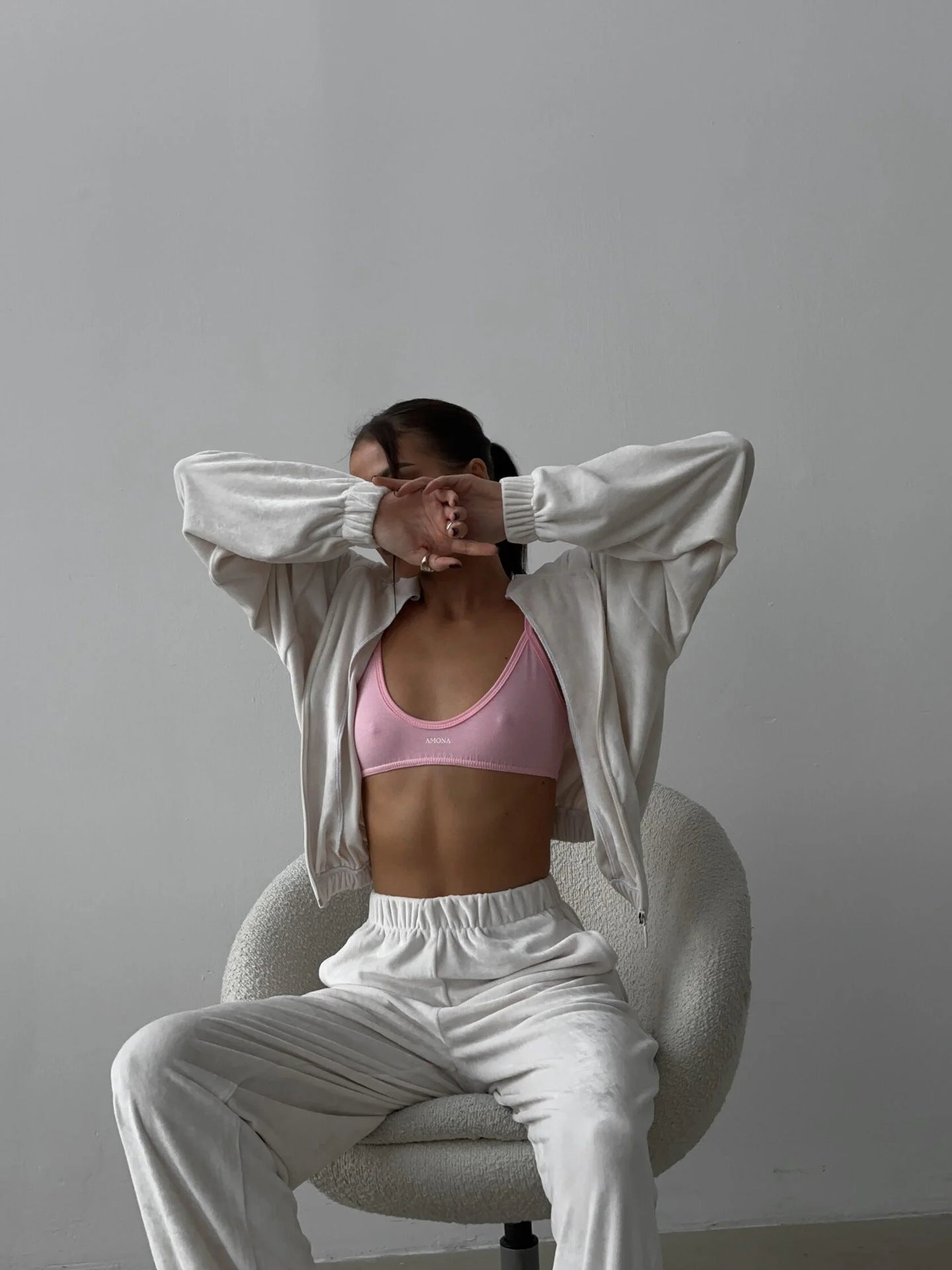 Damen Sportliches Velvet Loungewear-Set Sovae