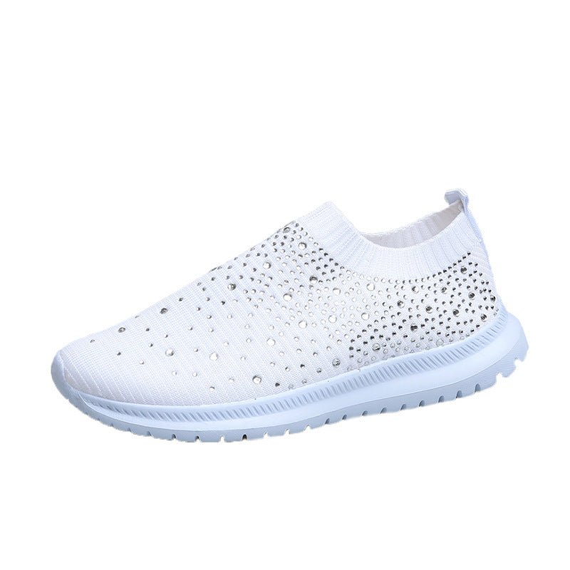 Damen Sneaker mit Glitzersteinchen und elastischem Slip-On Design Sovae