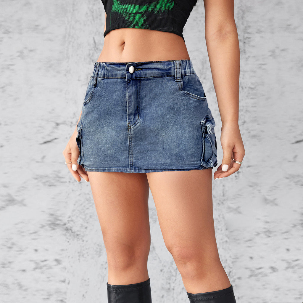 Damen Cargo Jeansrock Sovae