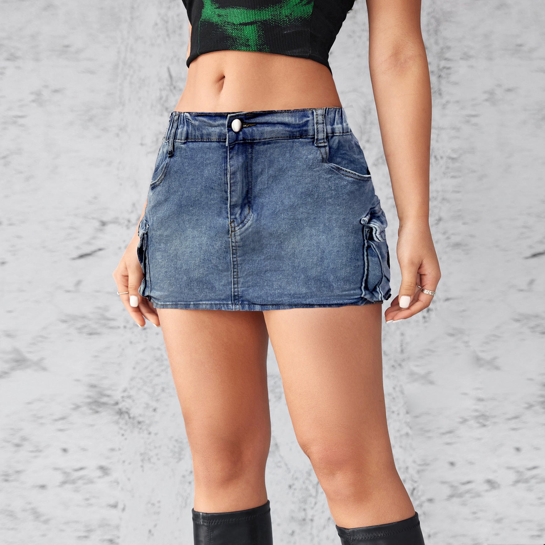 Damen Cargo Jeansrock Sovae
