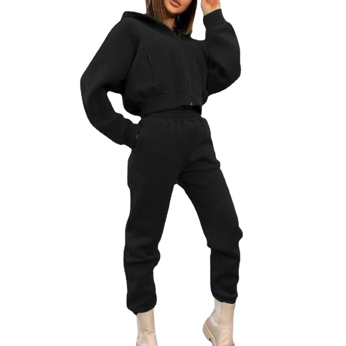 Damen modisches Freizeit-Loungewear-Set mit Kapuze und weitem Schnitt Sovae