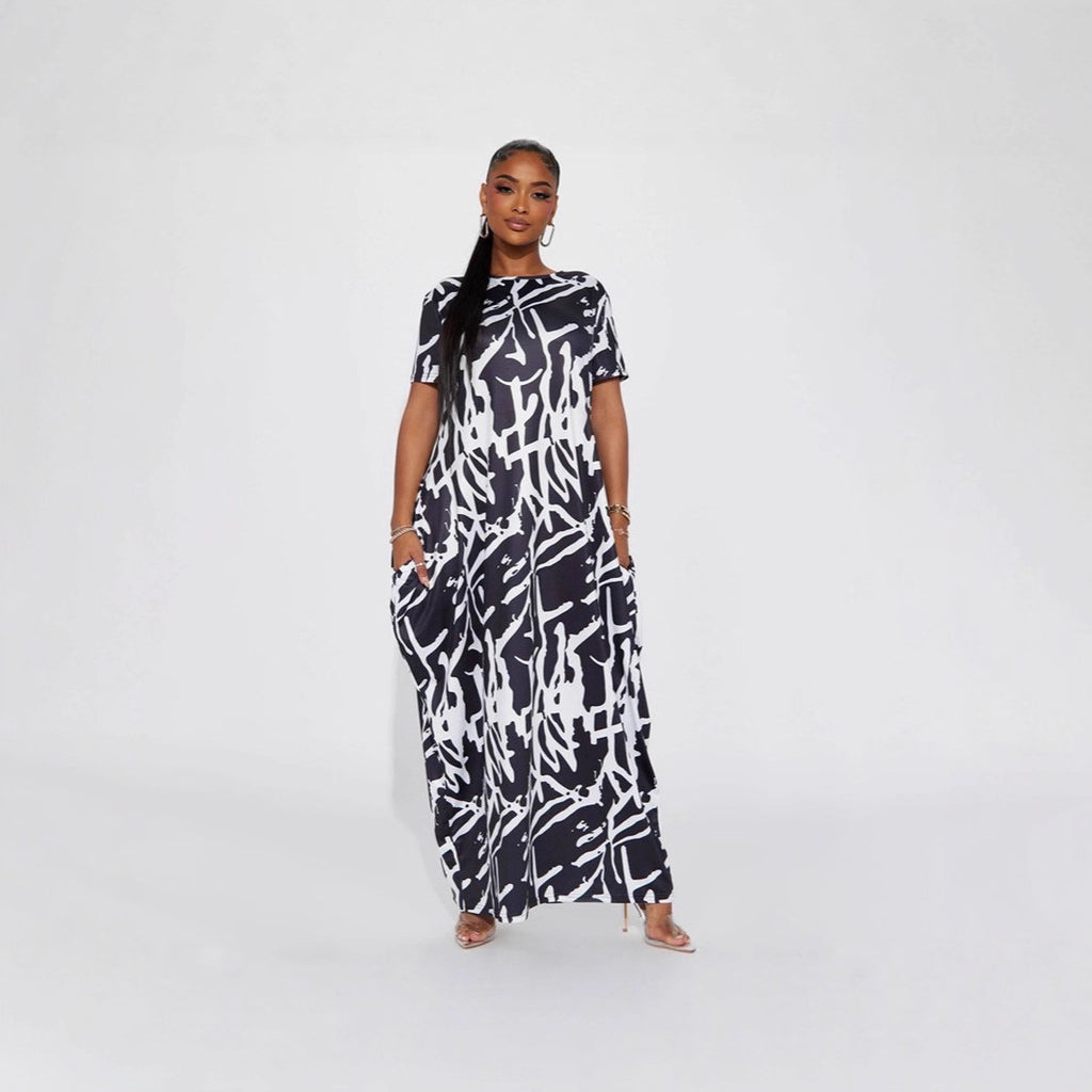 Damen Maxikleid mit einzigartigem Grafik-Design Sovae