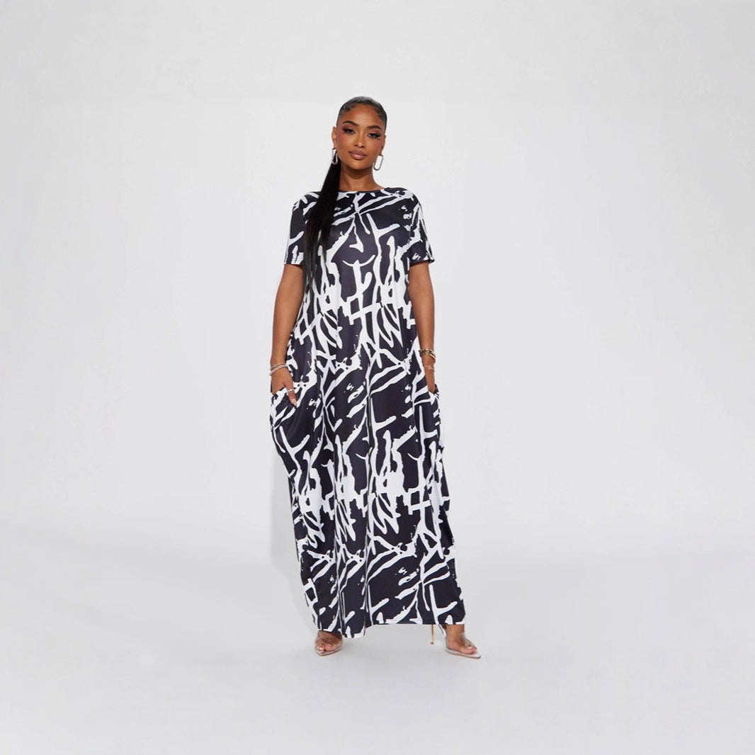 Damen Maxikleid mit einzigartigem Grafik-Design Sovae