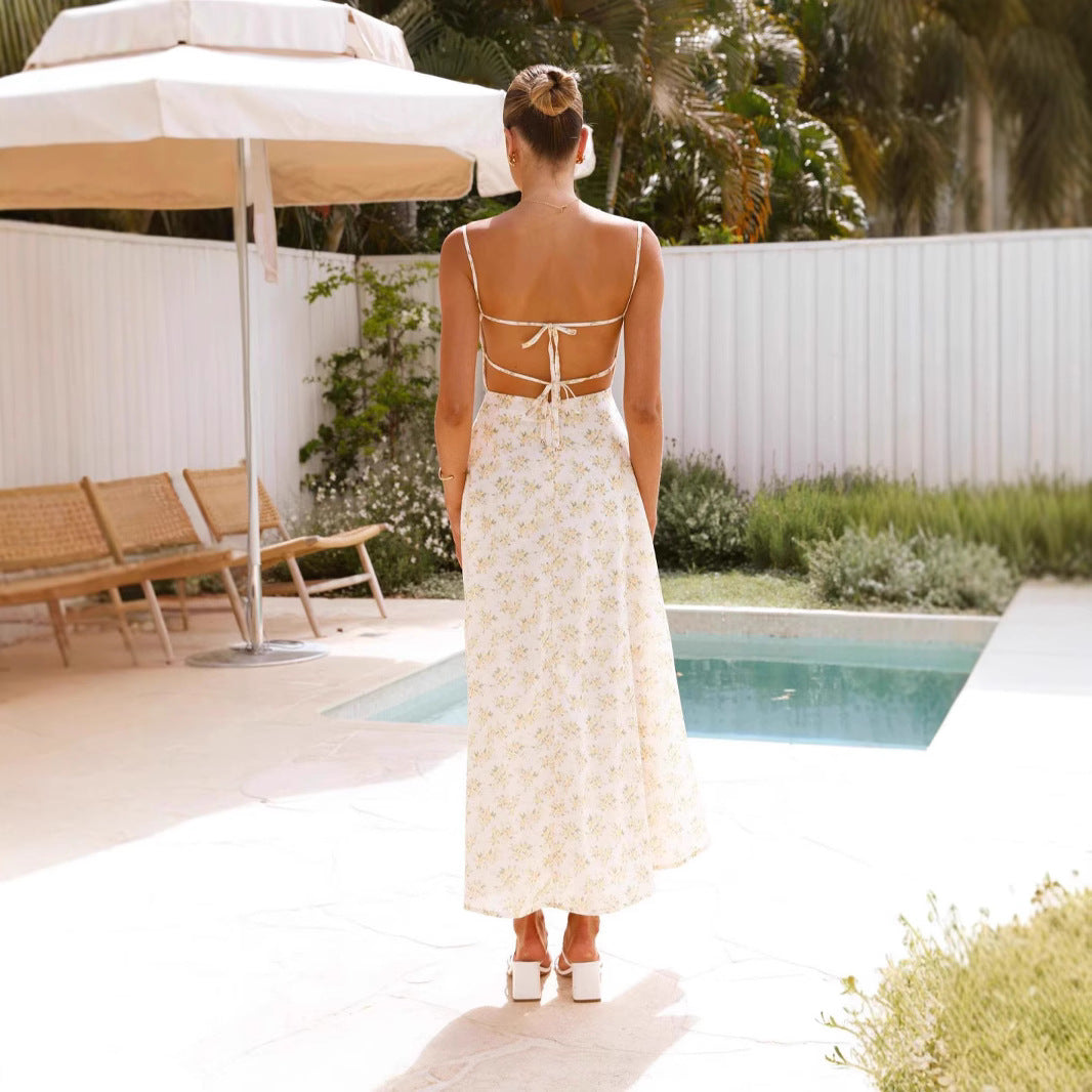 Damen Elegantes Maxikleid mit feinem Blumenmuster Sovae