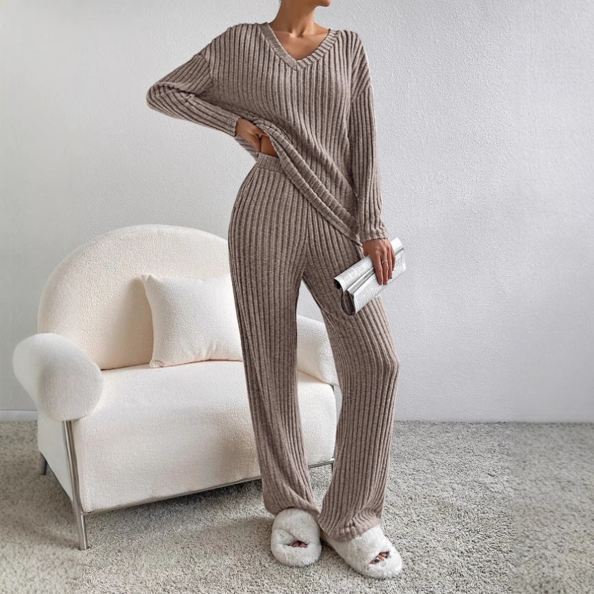Damen Strickpullover und Hose Set Sovae