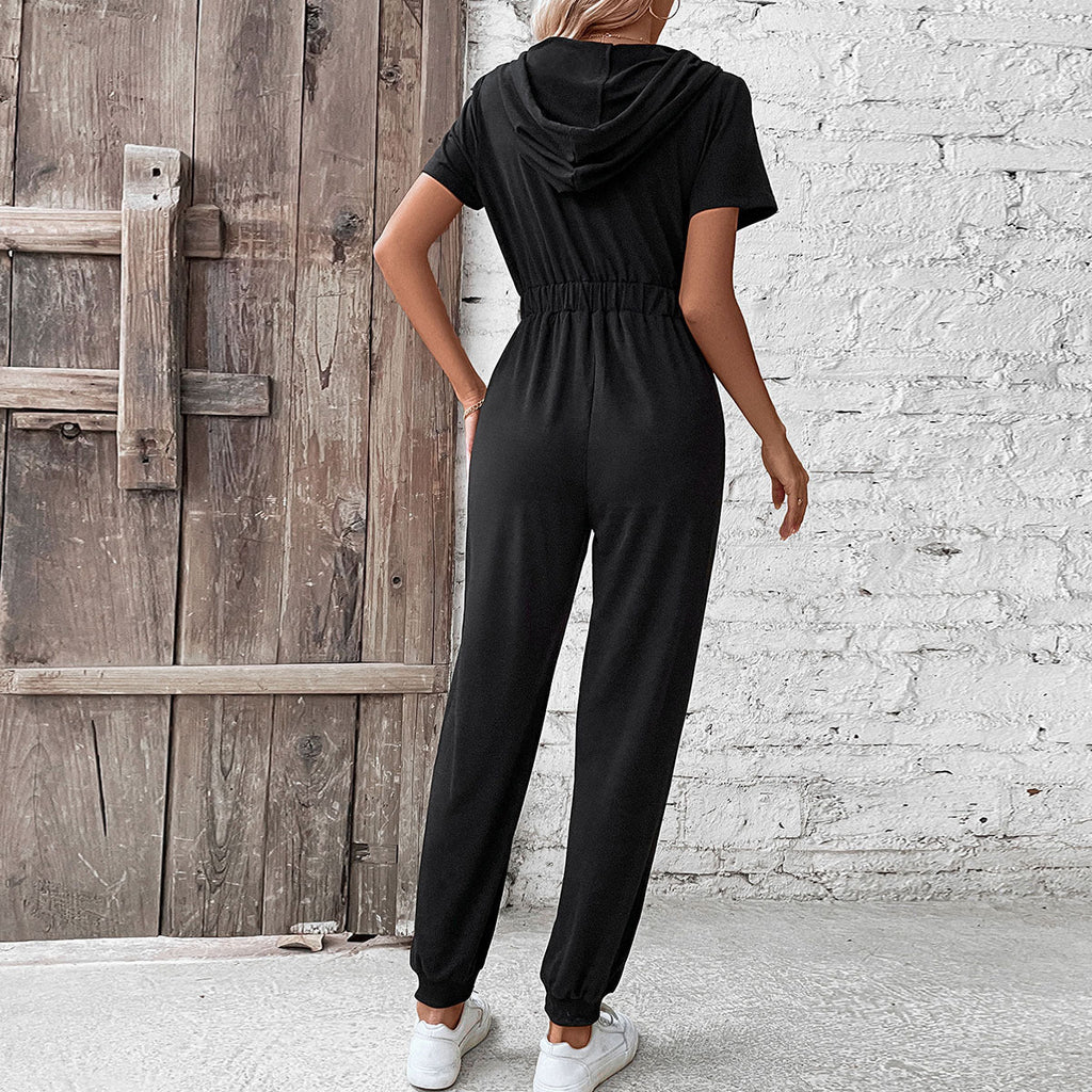 Damen Kapuzenoverall mit praktischem Reißverschluss und elastischem Bund Sovae