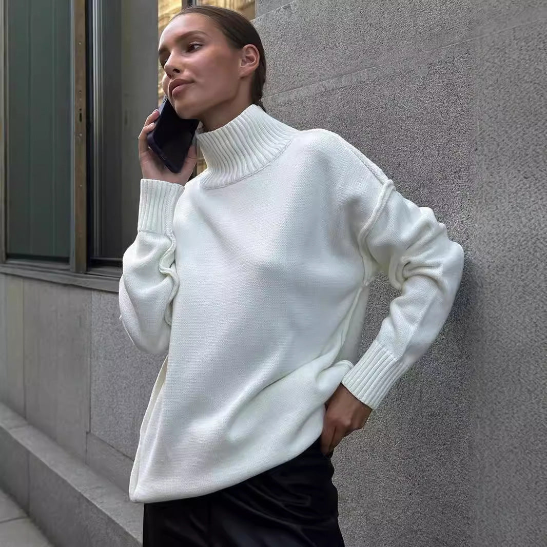 Damen Modischer Rollkragenpullover Sovae