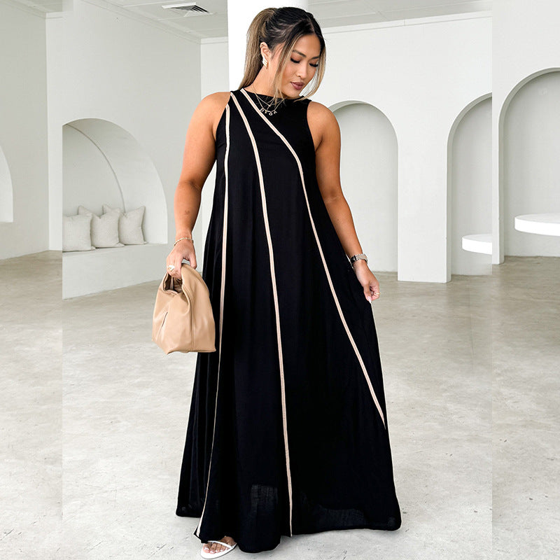 Damen Maxi-Kleid mit asymmetrischem Design und tiefem Ausschnitt Sovae