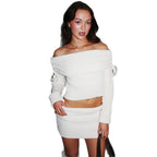 Damen Off-Shoulder Strickset Sovae