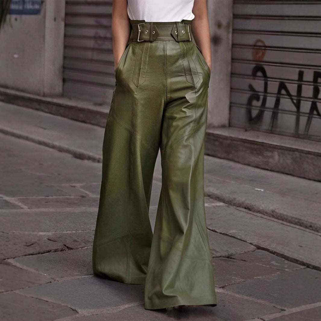 Damen Hochtaillierte Lederhose Sovae