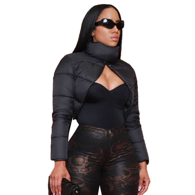 Damen Kurze Steppjacke mit hohem Kragen Sovae