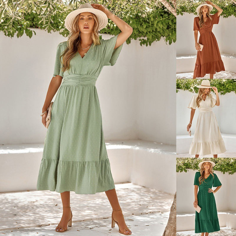 Damen Midi-Jeanskleid Sovae