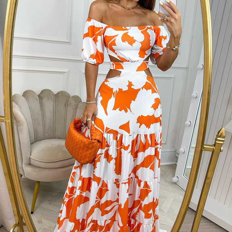 Damen Sommerliches Maxikleid mit Cut-Outs und floralem Design Sovae