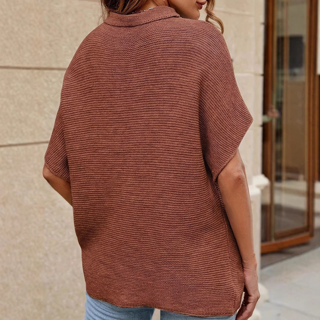 Damen lässiger Strickpullover Sovae