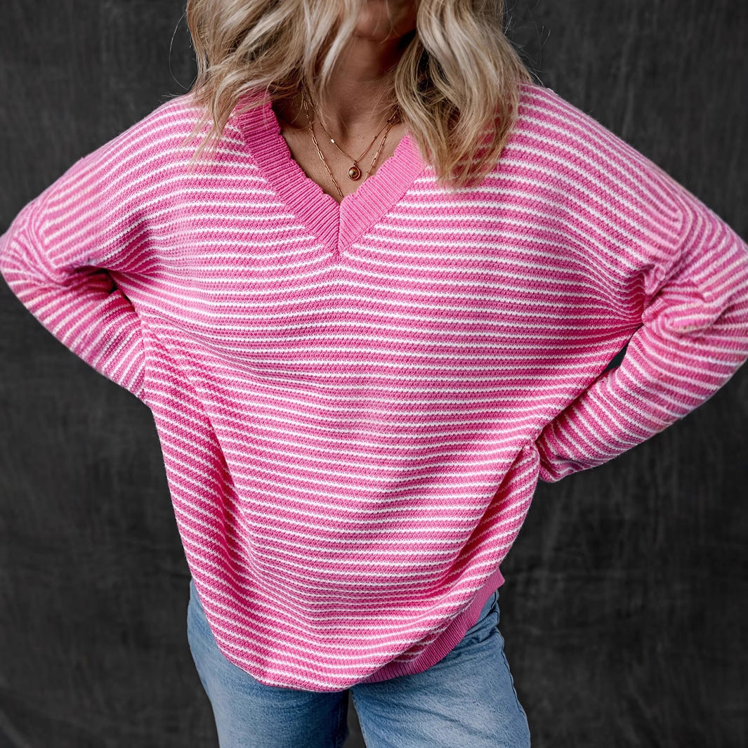 Damen V-Ausschnitt Pullover Sovae