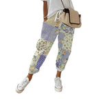 Damen lockere Blumenmuster-Haremshose Sovae