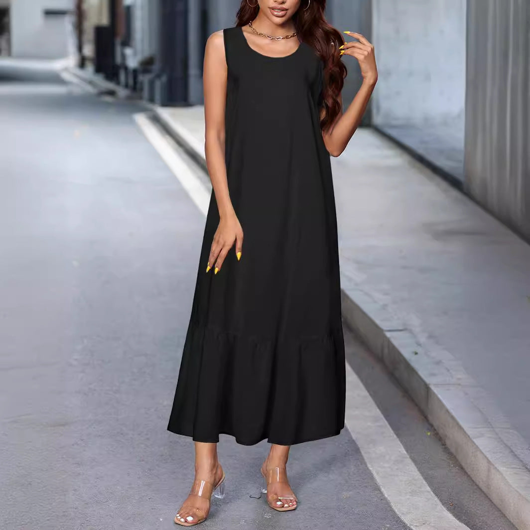Damen Sommerliches Maxi-Kleid mit weit geschnittenem Saum und feminine Silhouette Sovae