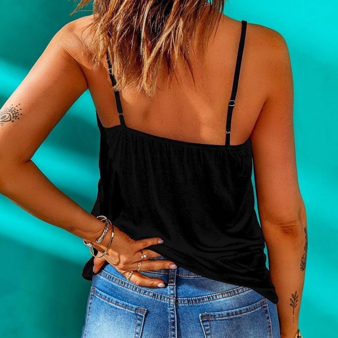 Damen Oberteil mit glänzenden Pailletten Sovae