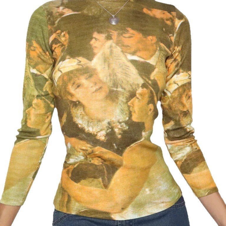 Damen Langarmshirt mit kunstvoller Grafik Sovae