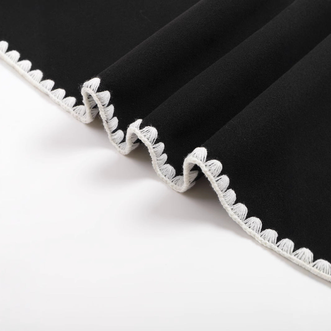 Damen modischer Cardigan-Anzug mit Kontrastnähten Sovae