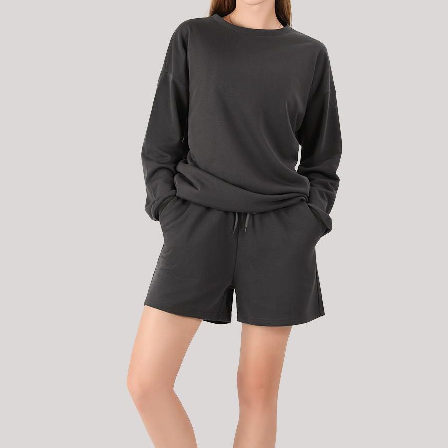 Damen lässiges Sweatshirt und Shorts Set Sovae