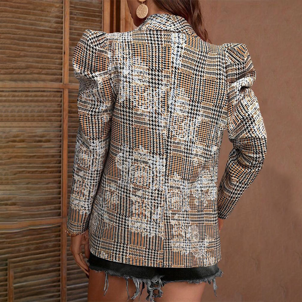 Damen Modischer Blazer mit angesagten Puffärmeln Sovae