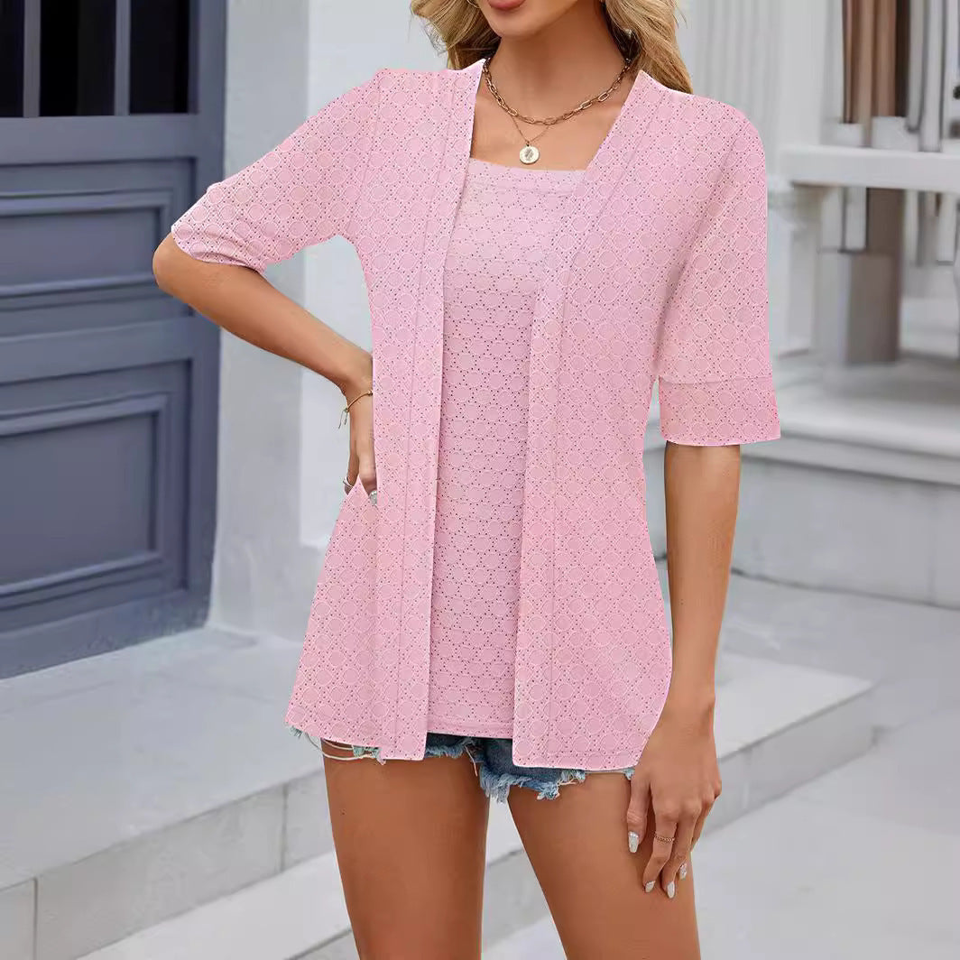 Damen Strickjacke mit lockerer Passform und strukturiertem Muster Sovae