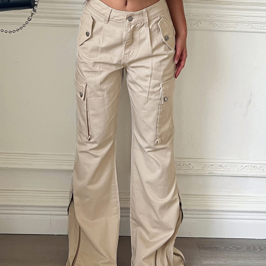 Damen Cargo-Hose mit weitem Schnitt und praktischen Seitentaschen Sovae